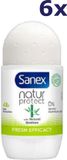Sanex Natur Protect Deo Roller Bamboo Fresh Efficacy 6 x 50 ml