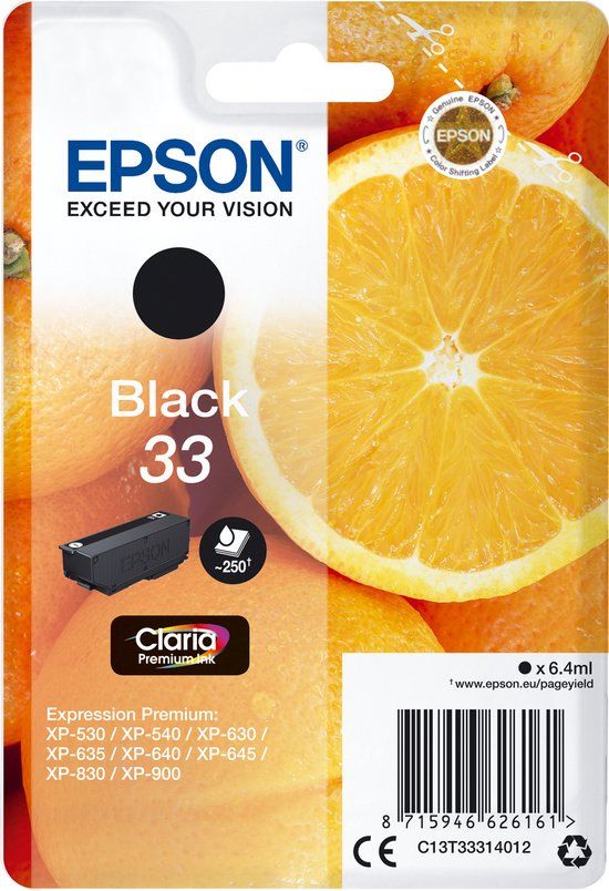 Epson 33 Black Ink Cartridge - C13T33314010
