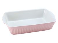 CreaTable Ovenschaal rechthoekig, aardewerk, ovenbestendig tot 250°C, vaatwasmachinebestendig, rosé, 33055, 34 x 20 x 5,5 cm