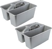 Hega Hogar Opbergbox - 2 stuks - Kunststof - 6L - Grijs - Met handvat