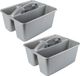 Hega Hogar Opbergbox - 2 stuks - Kunststof - 6L - Grijs - Met handvat