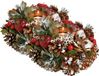 G. Wurm Kaarsenhouder ornament - 2x stuks - bruin/rood - hout - 18 cm
