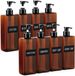 Unyqoos® Set de 8 flacons pompe rechargeables pour salle de bain avec étiquettes imperméables