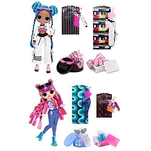 L.O.L. Surprise! LOL Surprise OMG Fashion Doll 2-Pack ROLLER CHICK & CHILLAX - Exclusieve poppen met 40 verrassingen. Incl. Fashions & Accessoires - Herbruikbare verpakking - Series 3 - Verzamelbaar, vanaf 4+ jaar