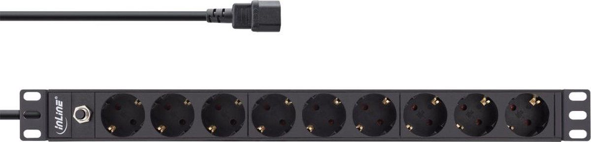 Inline Panda Inline 19'' stekkerdoos - IEC C14 - 9x CEE 7/3 - met overspanningsbeveiliging / zwart - 2 meter