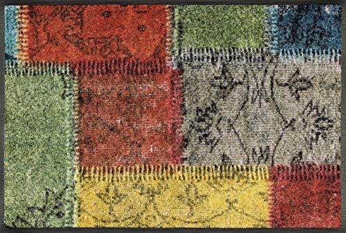 Wash+Dry Vintage Patches Deurmat - Rechthoek - 50x50cm - Multi