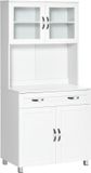 HOMCOM Buffetkast - Spaanplaat - 80x48x170cm - Wit