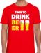 Bellatio Decorations Shoppartners Bv Time to drink Beer - tekst t-shirt - rood - voor heren - Maat L