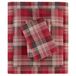 WOOLRICH Flanel 100% katoenen lakenset warme zachte lakens met 14 inch diepe zak cabine levensstijl, koud seizoen gezellige beddengoed set, bijpassende kussensloop, koning, rode plaid, 4 stuk
