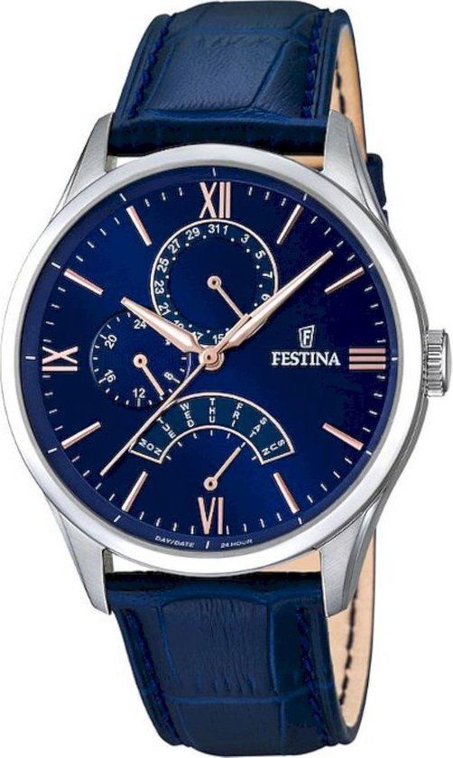 Festina F16823/3 Heren Horloge - Blauw - Edelstaal - Analoog