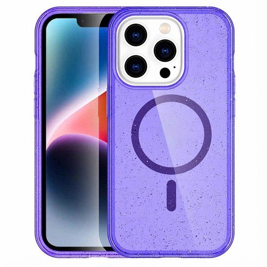 imoshion Sparkle Backcover met MagSafe voor de Apple iPhone 14 Pro Max - Glitter Paars