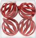 Merkloos / Sans marque Rode open draad kerstballen 4x kunststof glitter 8 cm