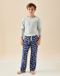Little Label Jamie Pyjamaset Garçon Bleu Nuages 8Y/122-128 Extra Doux Coton Bio