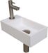 INK - Fonteinpack Polystone Links incl. Fonteinkraan - Design Sifon - Design Plug en Montageset - 360x180x90 Mm - Glans Wit/brushed Nickel