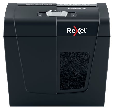 Rexel Secure X6 Papiervernietiger - Kruisversnippering - P4 - 6 vel - 10L - Zwart