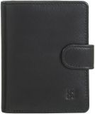 DuDu Bilbao Portemonnee RFID-bescherming Leder 8.5 cm - Dames - Horizontaal - black pop