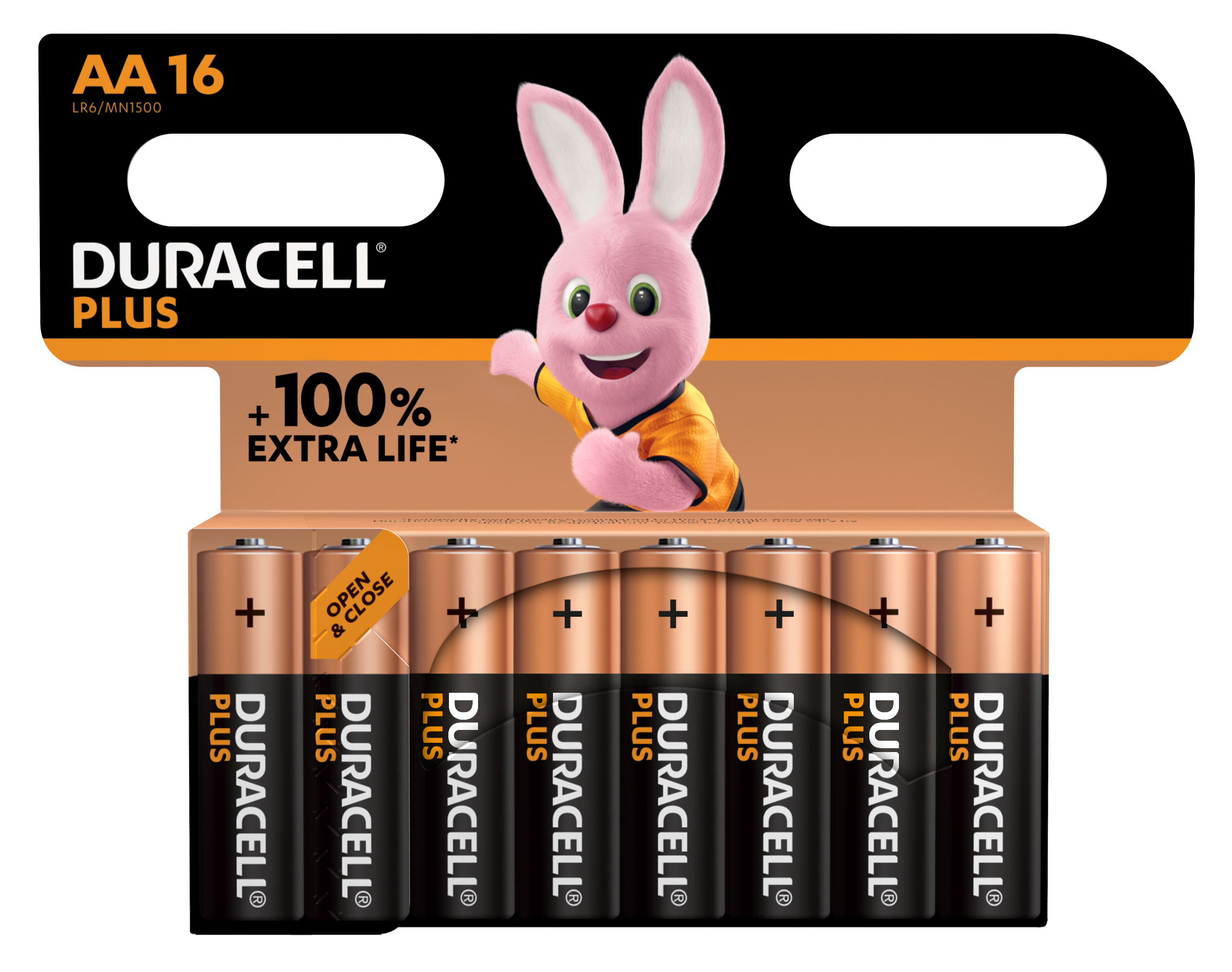 Duracell Plus 100 Alkaline AA Batterijen - 16 stuks