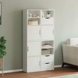 vidaXL - Table d'appoint - 4 pièces - "ODDA" - 40x24x79 cm - pin massif - blanc
