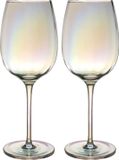 Intirilife 2x Wijnglas met Regenboog Glinstering en Golvende Vorm - 440 ml