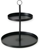 Boltze Etagere Metaal Zwart 2 Lagen 33x30 cm