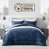 SLEEP Nova Bedtextile BV Sleep Comfy Cottiva Series - All Year Dekbed zonder overtrek - Middernacht & Ijsblauw | 140x200 cm