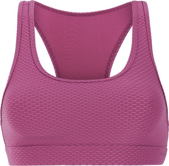 Protest MIXEageri Bikini Top Dames - Normale Pasvorm - Uitneembare Vulling - Roze - Gestreept - Halter - Maat XL
