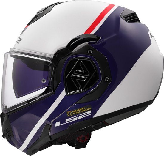 LS2 FF906 Advant Swipe Wit Blauw 06 Systeemhelm - Helm