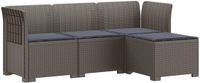 vidaXL 4-Zitter Tuin Sofa met Kussens Rattan Look PP Lichtgrijs