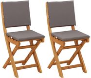 vidaXL Bistrostoelen voor buiten 2 stuks Donkergrijs Massief Acaciahout
