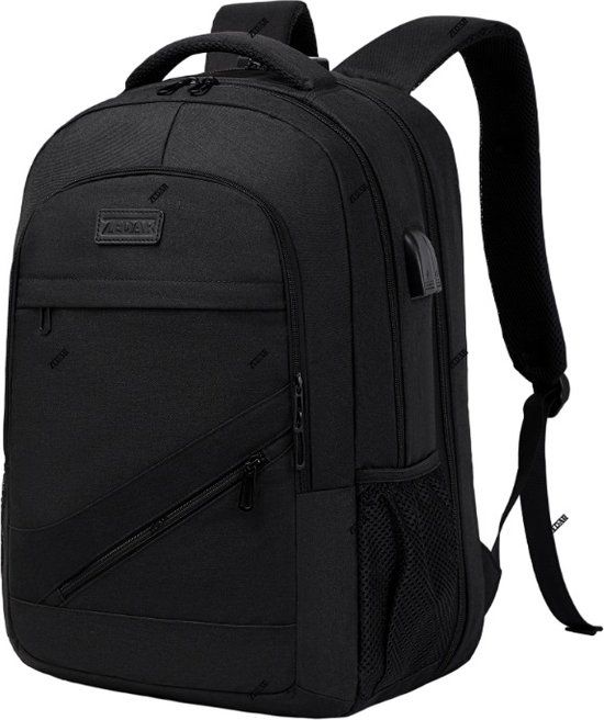 Zedar Anti-Diefstal Rugzak - 17 inch Laptopvak - Waterdicht - USB - Zwart