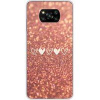 Xiaomi Poco X3 / X3 Pro Paillettes coeur bedrukt siliconen hoesje