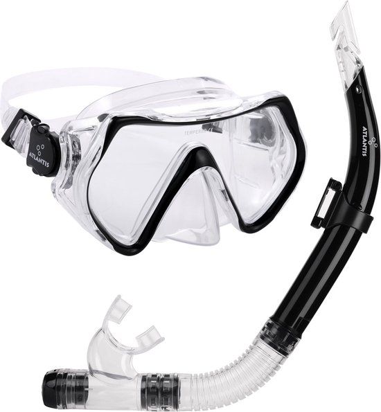 Atlantis Hawaï Combo Snorkelset - Volwassenen - Zwart - 8720865119038
