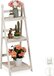 Relaxdays Plantenrek - 3 Etages - Wit - Dennenhout - 108 cm