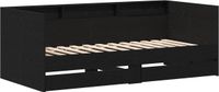 vidaXL - Dagbed - met - lade - met - plank - Zwart - Eiken - 90 - x - 190 - cm - Bewerkt - hout