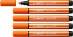 STABILO Pen 68 MAX – Premium Viltstift Met Dikke Beitelpunt - Bleek Vermiljoen - Doos 5 stuks