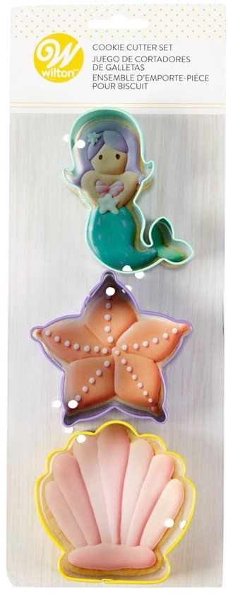 Wilton Uitsteekvormpjes Set - Koekvormpjes - Zeemeermin - 3 Stuks