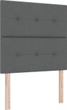 vidaXL Boxspringbed met hoofdeinde Donkergrijs 80 x 200 cm Stof