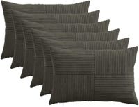 vidaXL Kussensloop 6 stuks ALMELO Antracietkleurig 50 x 75 cm corduroy