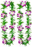 Boland Hawaii krans/slinger - 2x - Tropische kleuren mix groen/paars - Bloemen hals slingers