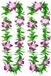 Boland Hawaii krans/slinger - 2x - Tropische kleuren mix groen/paars - Bloemen hals slingers