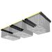 Koova Overhead Bin Rack voor drie bakken | Overhead Garage opbergrek om aan het plafond te monteren met verstelbare breedte | Ondersteunt de meeste zwarte en gele opbergbakken | 3 sets