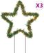 vidaXL Kerstverlichting ster 3 st met grondpinnen 50 LED's 29 cm