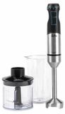 Merkloos Staafmixer handmixer - 1500 W - 4 messen - Roestvrij staal - Hakmolen en maatbeker