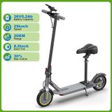 StarTech JS01 Elektrische scooter voor volwassenen - 36V 5,2Ah accu - Bereik tot 25 km - Opvouwbaar - Ruime opbergruimte - 21,6 cm wielen - Grijs