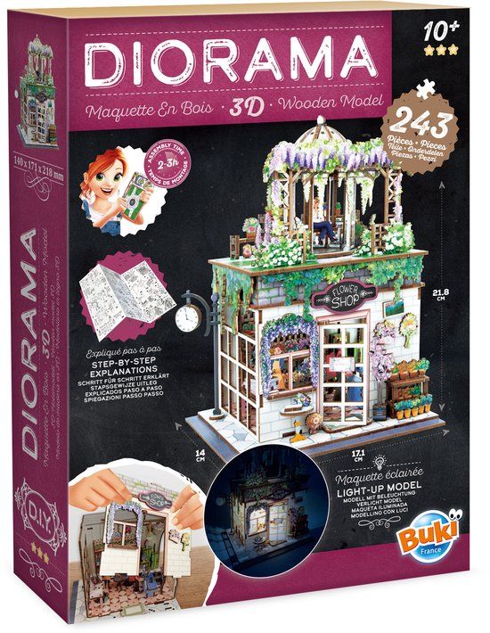Buki France Buki - Houten modelbouwpakket diorama - thema bloemenwinkel