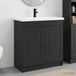Prolenta Maison Exclusive Ensemble de meubles de salle de bain exclusif - Noir - 78,5 x 37,5 x 81 cm - Fabriqué en panneaux de particules
