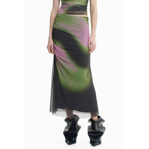 Desigual midi rok met print - meerkleurig