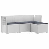 vidaXL 4-Zitter Tuin Sofa met Kussens Rattan Look PP Wit