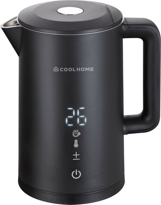 CoolHome WB25 Waterkoker - Dubbelwandig - 2200W - Warmteregelaar - Zwart