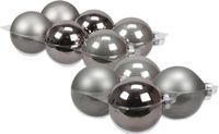 Merkloos / Sans marque Othmar Decorations Bv 20x stuks glazen kerstballen titanium grijs 8 en 10 cm mat/glans